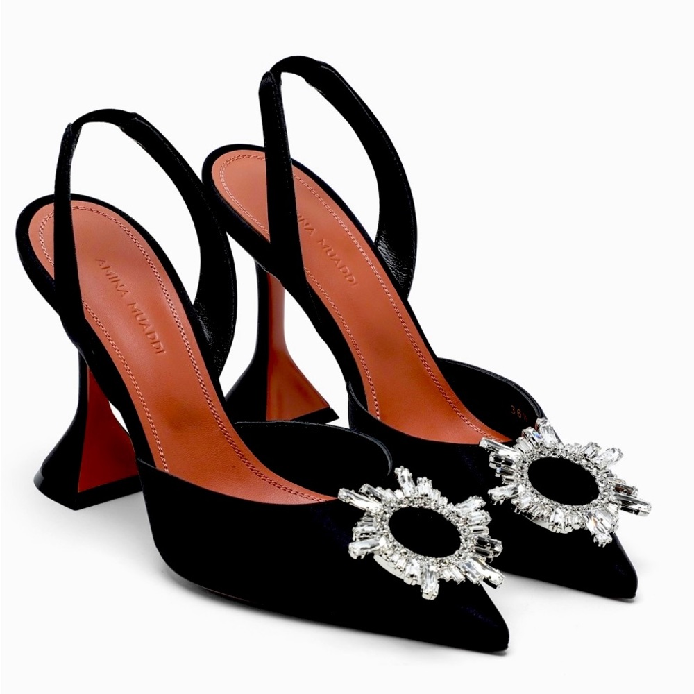 Amina Muaddi Begum Slingback Heel In Black